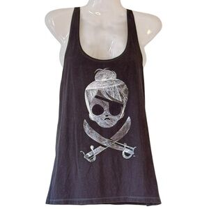 Raw Threads Pirate Bell Women's Organic Cotton Bamboo Racerback Tank Black Large